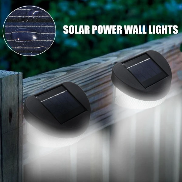 Solar Power 8 Led Fence Lights Wall Pack Led For Park Garden Pool Wall