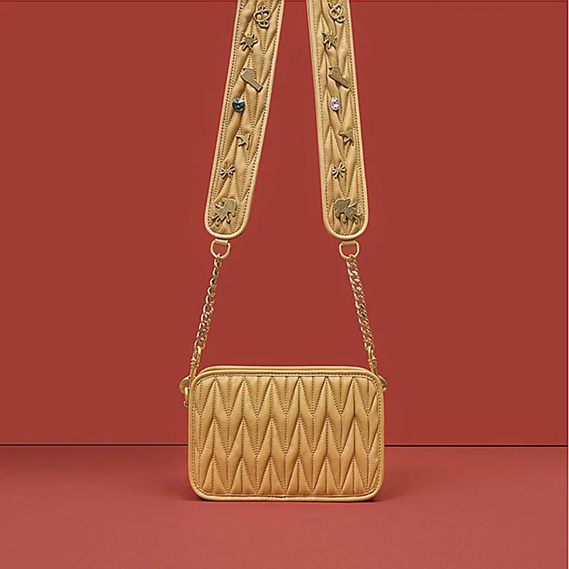 

Fashion Solid Small Square Bag Women's Designer Handbag 2019 High-quality Leather Chain Mobile Phone Shoulder Lady Casual Flaps