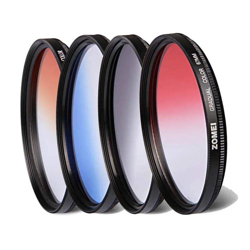 

Zomei 52/55/58/62/67/72/77/82mm Graduated Color Filter Gradient Orange/Red/Blue/Gray Filter for Canon Nikon Sony Pentax Lenses
