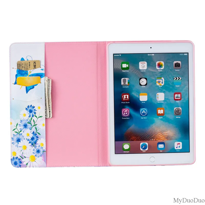 Cute Bear Case PU Leather For Ipad Pro 9.7 Case for Ipad Pro Mini Butterfly Flower Stand Tablet Cover 9.7 Inch Wallet Fip Cases (19)
