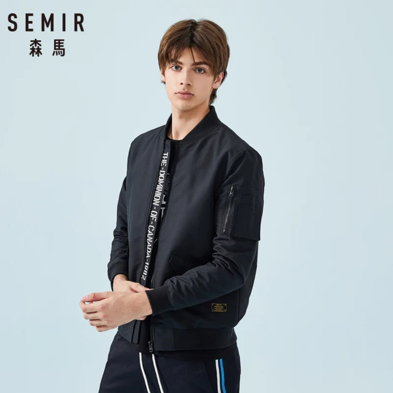 SEMIR, мужская куртка-бомбер, мужская бейсбольная куртка с карманами на молнии, Мужская водонепроницаемая куртка на молнии с передним карманом, модная