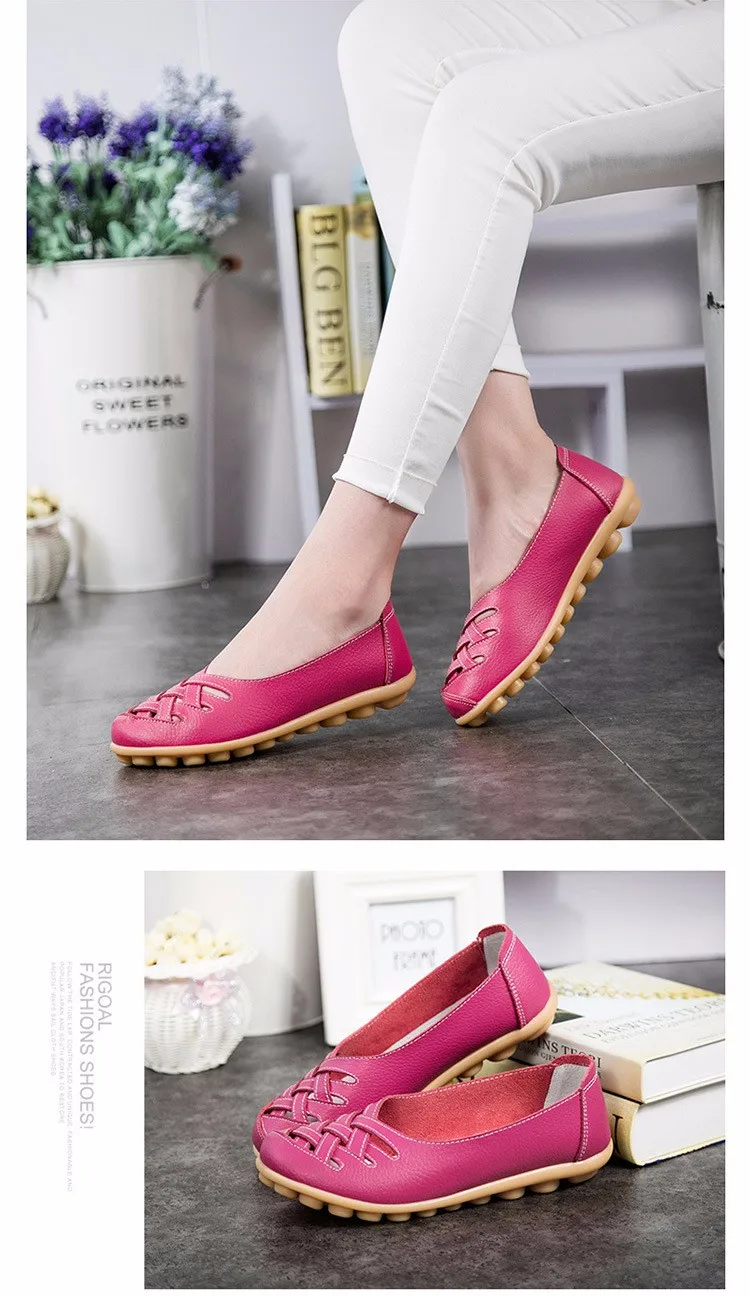 Hot Sale 2016 Spring New PU Leather Woman Flats Moccasins Comfortable Woman Shoes Cut-outs Leisure Flat Woman Casual Shoes ST181 (36)