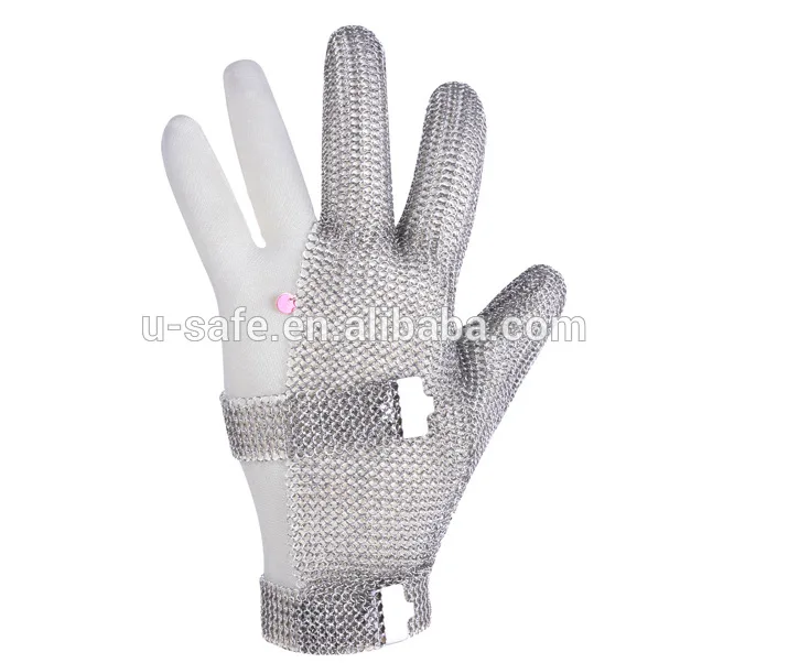 Wholesale three finger cut proof metal mesh butcher anti cutting meat