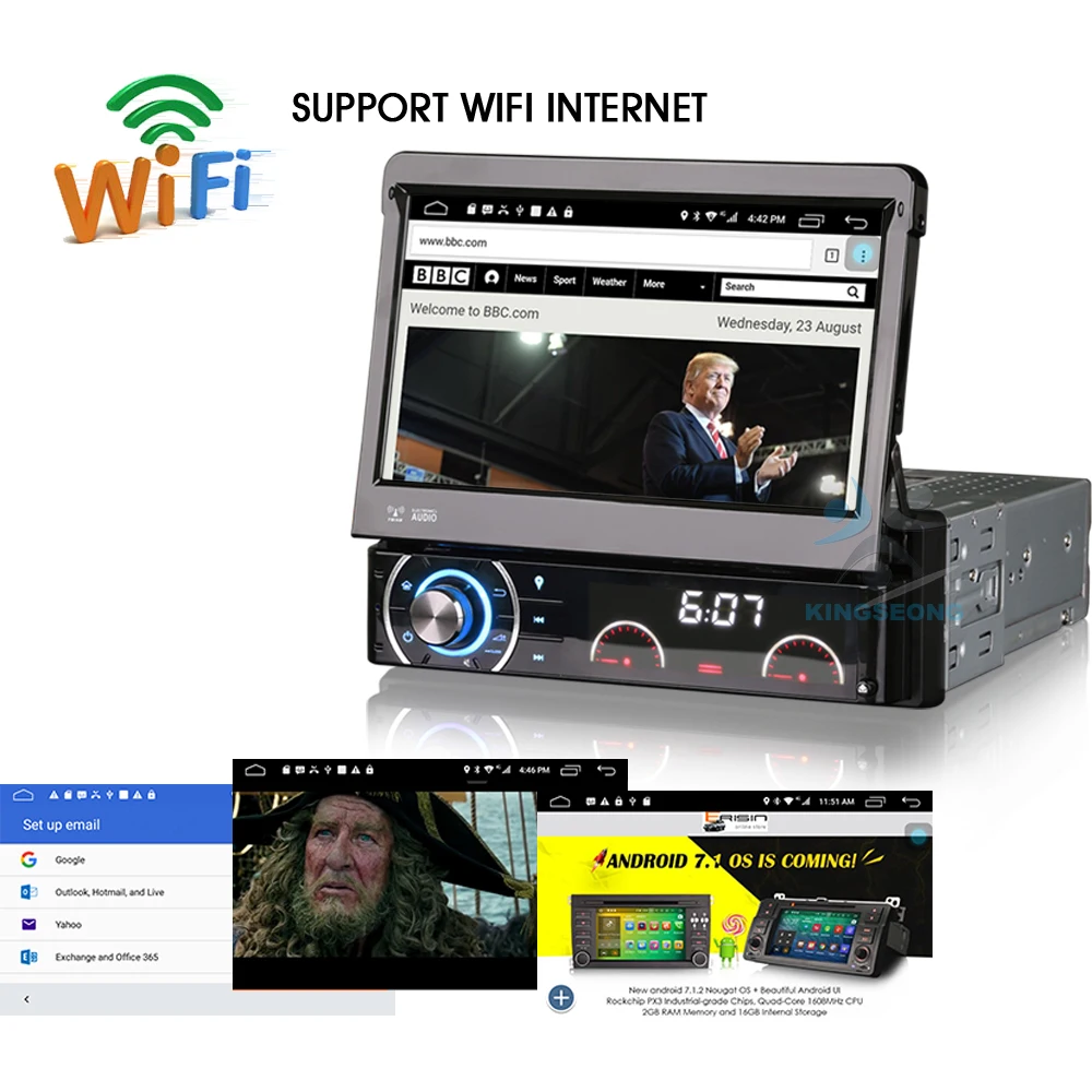 Sale 1 Din Car PC Android 6.0 Single Din Car Radio DVD GPS Support 4G WIFI OBD TPMS DVR DTV-IN DAB+ Mirror Link 2GB RAM Bluetooth 1