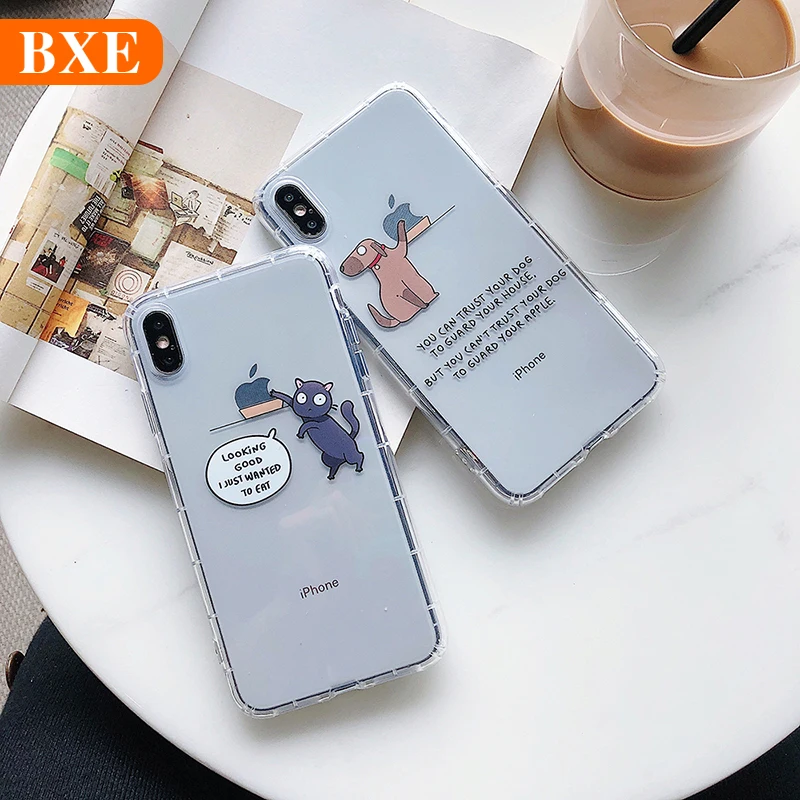 BXE кошачий патруль Прозрачный Мягкий ТПУ силиконовый чехол для телефона iPhone X Xs Max