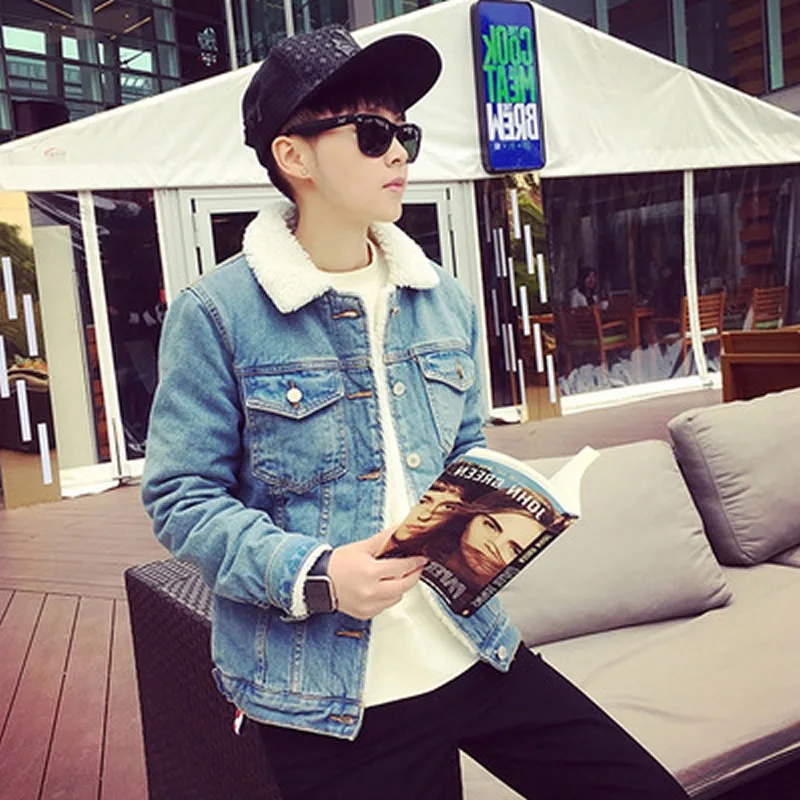New Fashion Warm Fleece Denim Jacket Men 2018 Winter Slim Fit Streetwear Blue Black Jean Jacket Casual Outwear Male Cowboy Coat New Fashion Warm Fleece Denim Jacket Men 2018 Winter Slim Fit Streetwear Blue Black Jean Jacket Casual Outwear Male Cowboy Coat