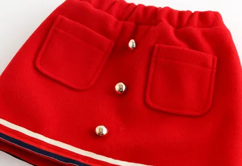 Fashion children autumn winter clothing set 2-8year kids girl wool clothes set coat +skirt 2pieces baby set suits outfits 6