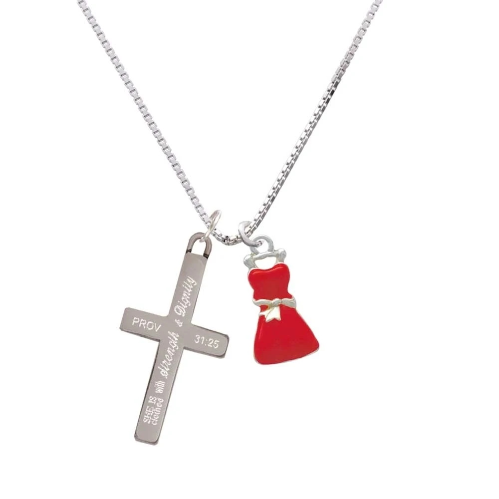 Red Dress - Strength and Dignity - Cross Necklace