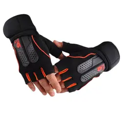 1 пара спортивные перчатки для тренажерного зала для мужчин и женщин фитнес-Тренировка половина пальца тела тренировки против скольжения