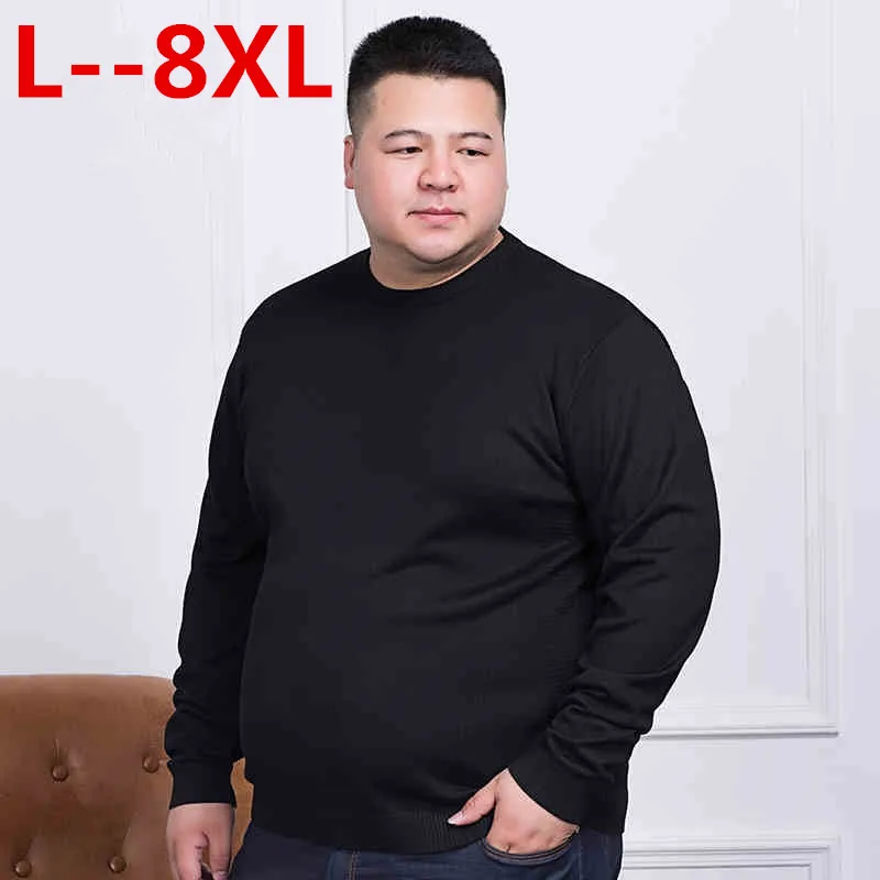 Мужской свитер размера плюс 10XL 8XL 6XL 5XL, Осень-зима, мужской пуловер, вязаный свитер свободного кроя для мужчин размера плюс, высокое качество