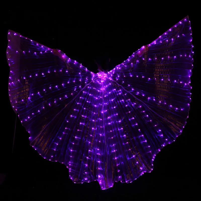 Ruoru Led Isis Wings with Holding Sticks Belly Dance Accessories Stage Performance Props Shining Led Wings Open 360 Degrees Club
