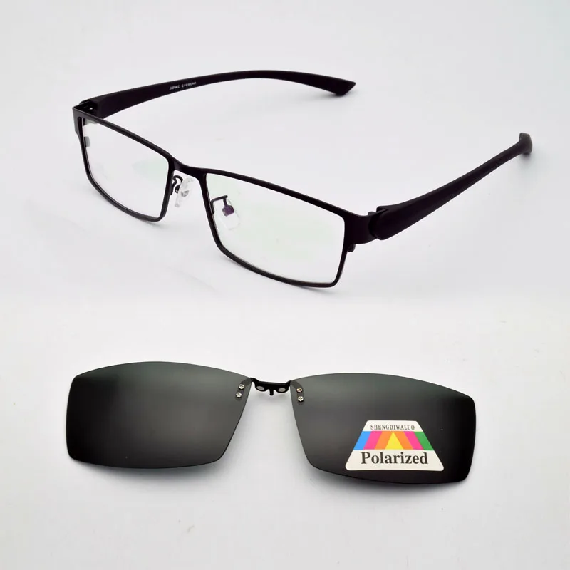Full Box Frames Male Big Glasses Wide Face Thick Clip On Sunglasses