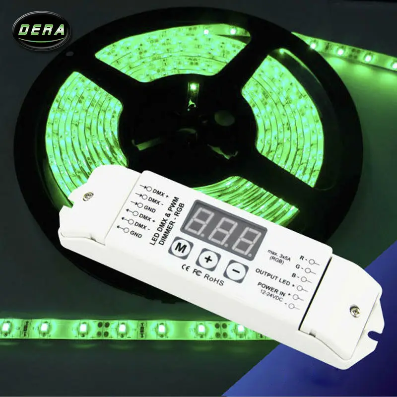 

DMX512 decoder 3 channel RGB DMX512 decoder for RGB LED lights DMX LED driver DC12V-DC24V input