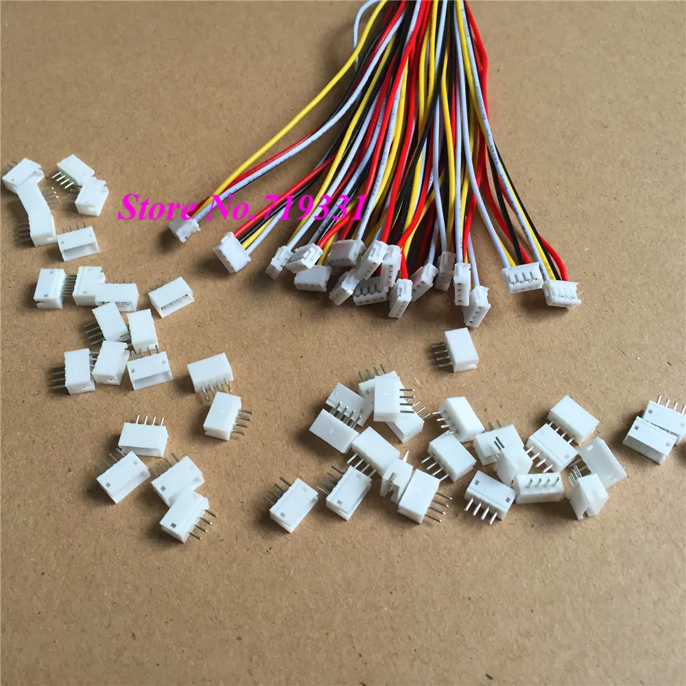 50 SETS Mini Micro ZH 1.5 4-Pin Female & Male ZH Connector with Wires Cables