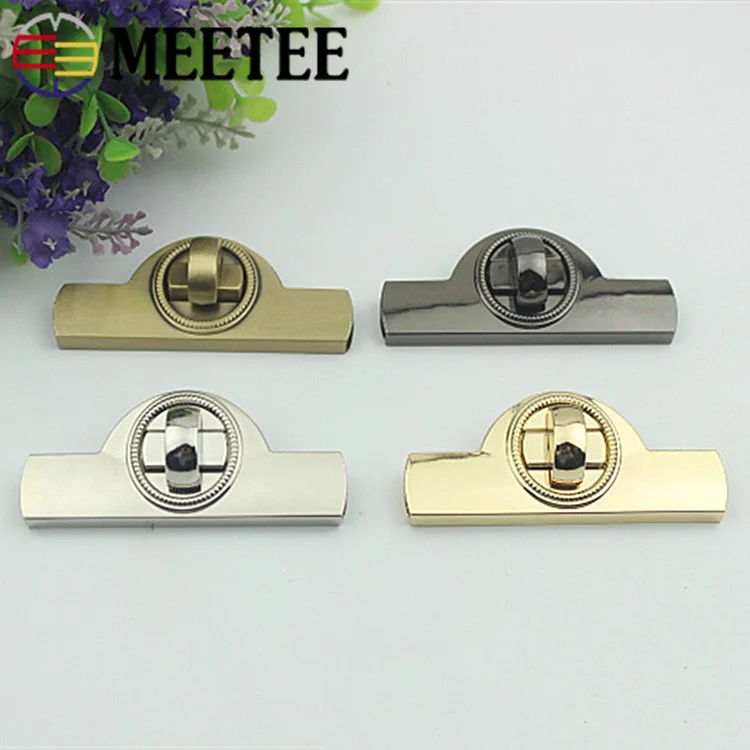 

2Pcs Women Bag Metal Lock Handbag Decorative Mortise Locks Twist Turn Locks Snap Clasps Closure DIY Hardware Accessories BF129