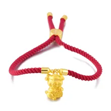 Год свиньи стиль красный веревка браслет-цепочка Lucky золотой свиньи браслет вьетнамский золотой песок женские Модные аксессуары