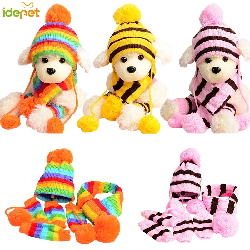 

Pet Dog Hat Cap Scarf and Foot cover Hat For Dogs Casual Three-piece Suit Cap For Dog Hat Chihuahua Yorkshire Pet Hat Scarf 20