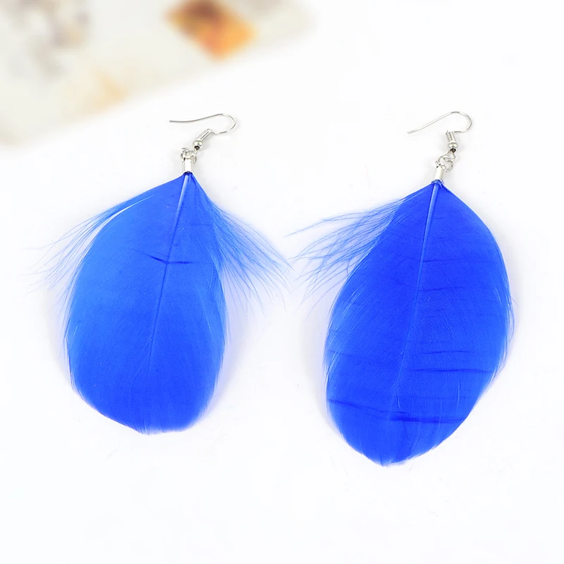 Женские серьги с кисточками ZHINI модные длинные в форме капли|feather earrings|long earringswomen