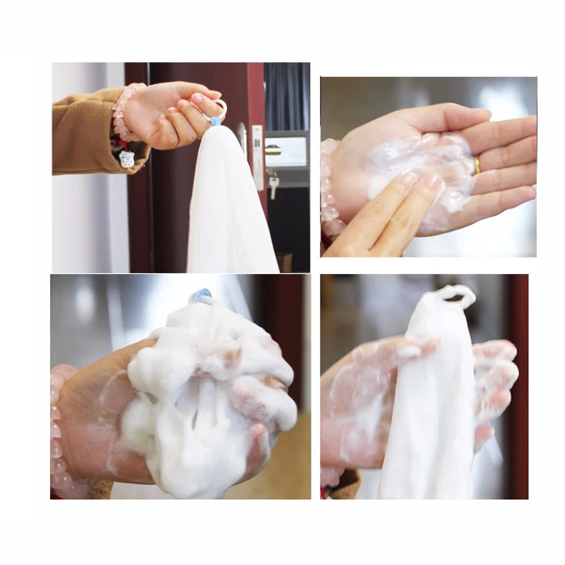 

1PCS Wash Face Foaming Net For Soap Make Sponge Bath Mesh Foam Bath Cloth Antibacterial Clean Face Accessories Bathroom Set Hot