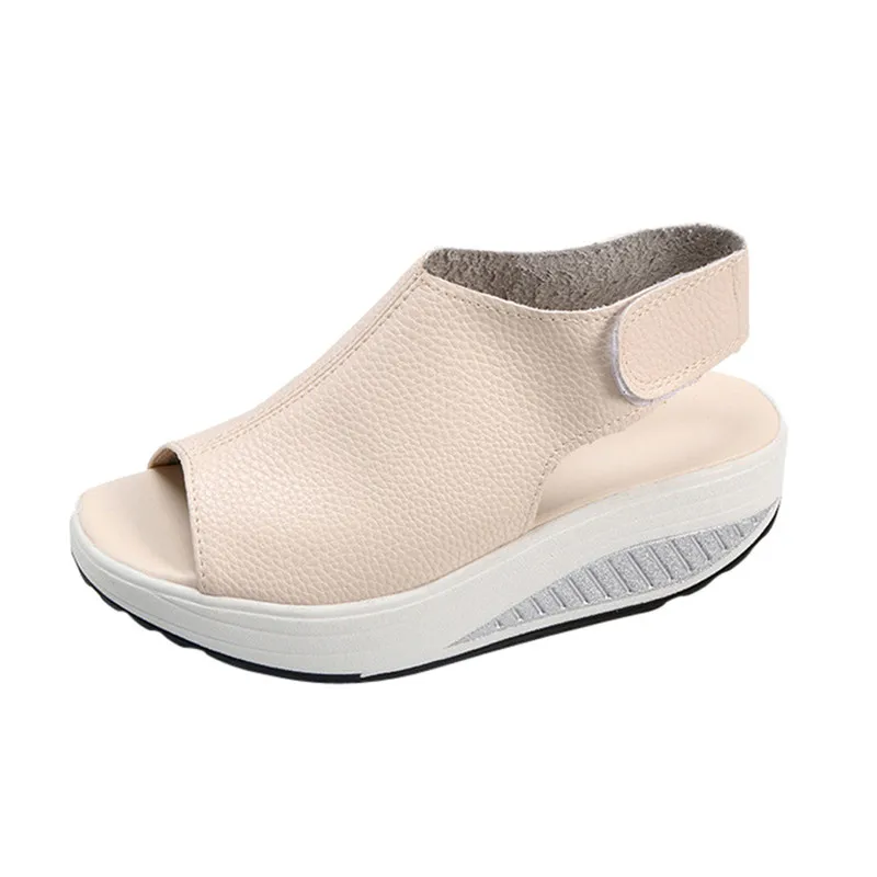 

2019 SAGACE Fashion Women Shake Shoes Summer Sandals Fish mouth Thick Bottom Higt Heel Shoes Summer Women Sandals Flats New