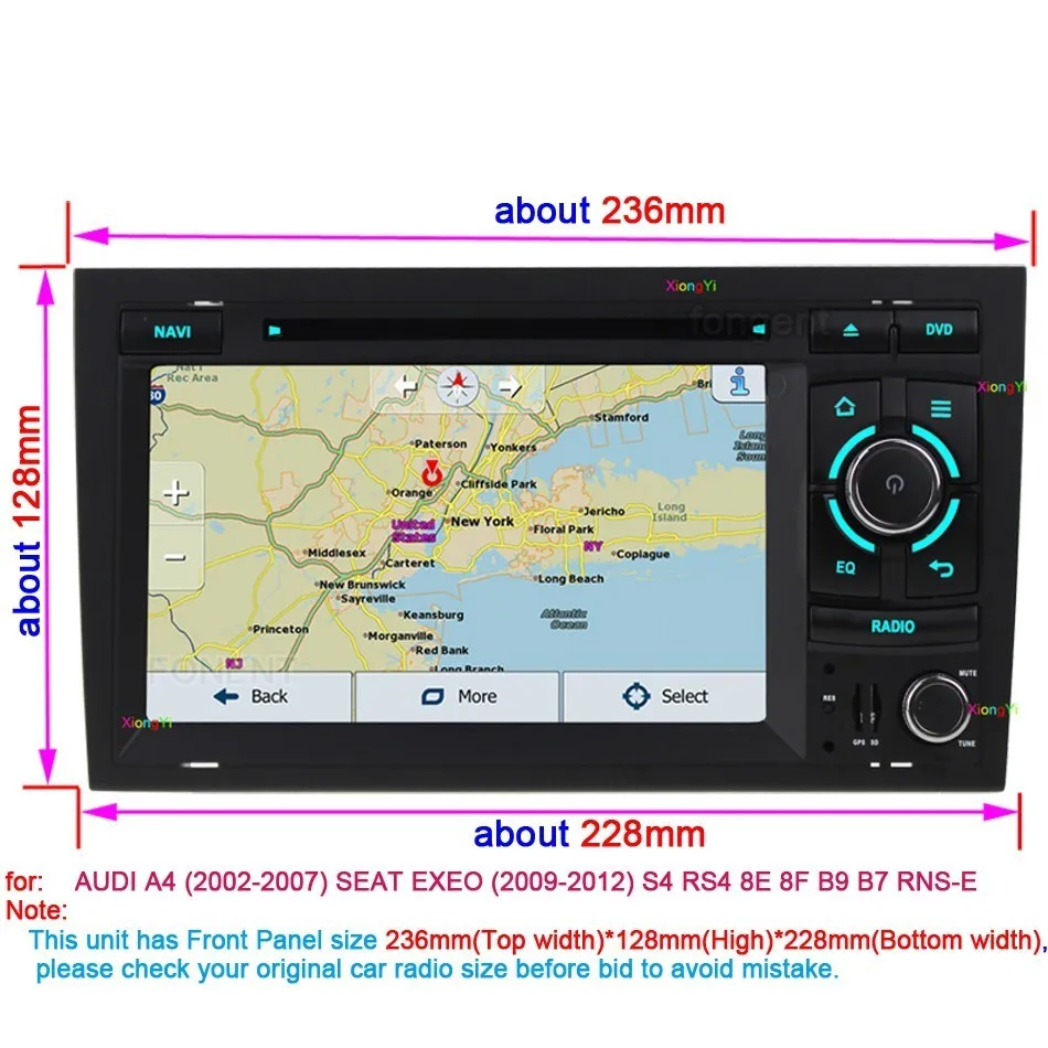Discount 7inch Android 9.0 Radio Car Radio DVD Multimeida Player GPS for Audi A4 B6 B7 S4 B7 B6 RS4 2002-2008 RS4 B7 SEAT Exeo 2008-2012 3