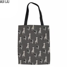 Холщовые сумки-тоут женские сумки с мультипликационным принтом Хаски многоразовые хозяйственные сумки женская модная сумка для женщин большой магазин Пакет