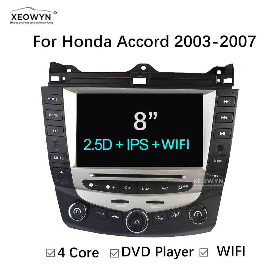 

8 Inch 2 din Android 6.0 Car DVD Player For Honda Accord 2003 2004 2005 2006 2007 Radio Audio WIFI GPS Navigation BT