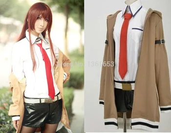 

SteinsGate cosplay Kurisu Makise costume Janpenese anime cosplay daily uniform cos set clothes+socks+tie set