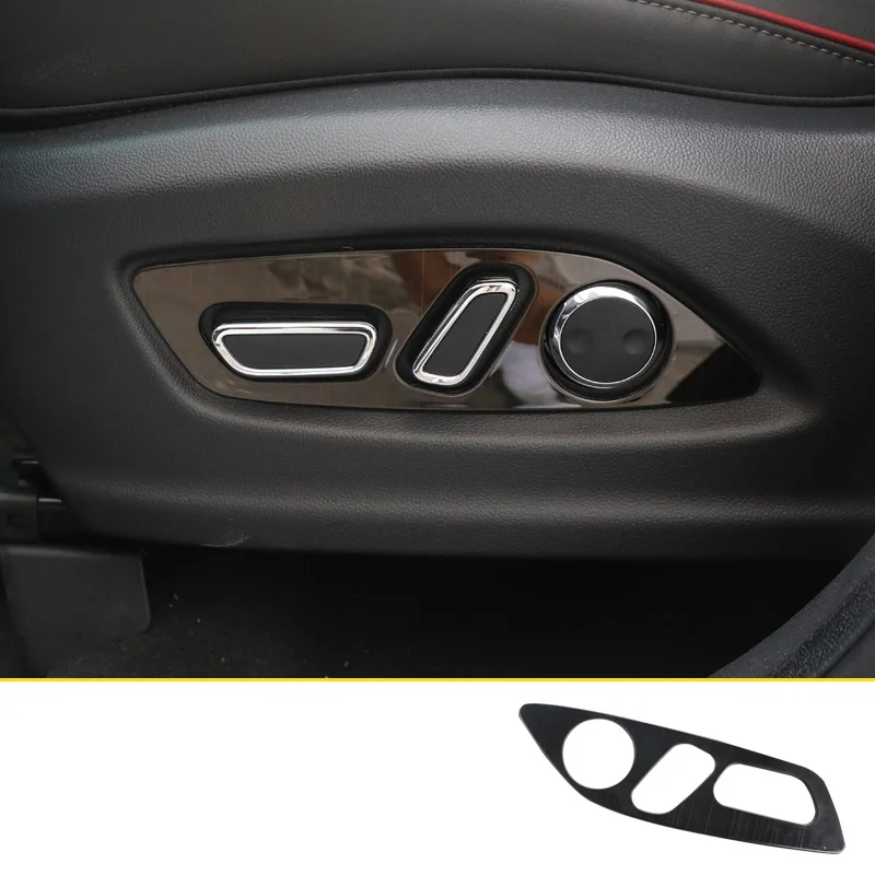 

lsrtw2017 titanium black stainless steel car seat adjuster trims decoration for changan cs27 2018 2019 car styling