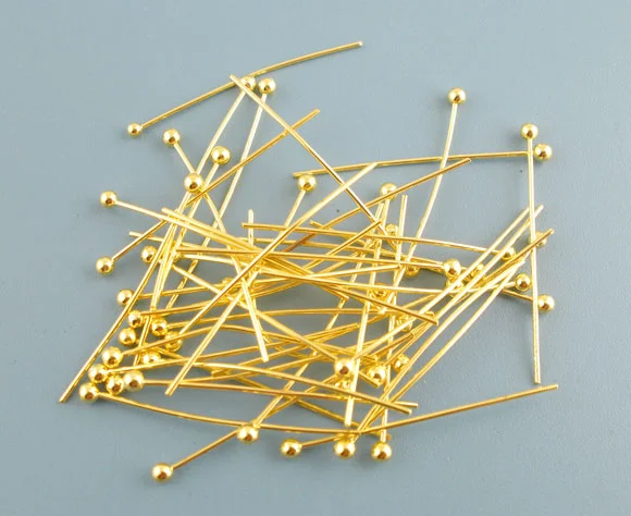 

DoreenBeads 500PCs gold color Ball Head Pins 0.5x25mm(24 gauge) (B03399)