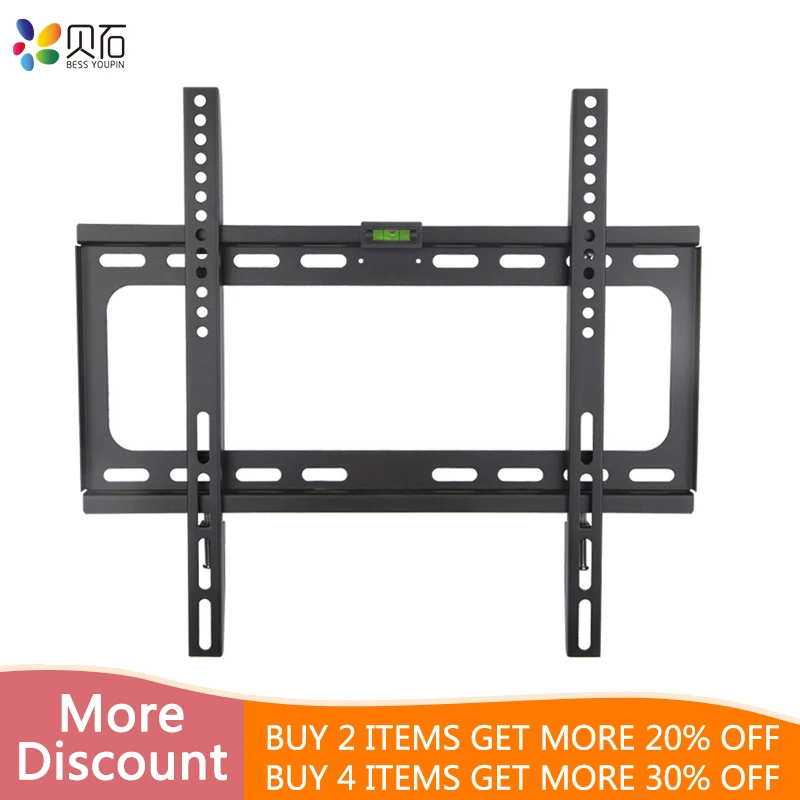 

Fixed TV Wall Mount Bracket for Most 26-55Inch LED Plasma Low Profile TV Holder up to VESA 400x400mm and 110lbs Loading Capacity