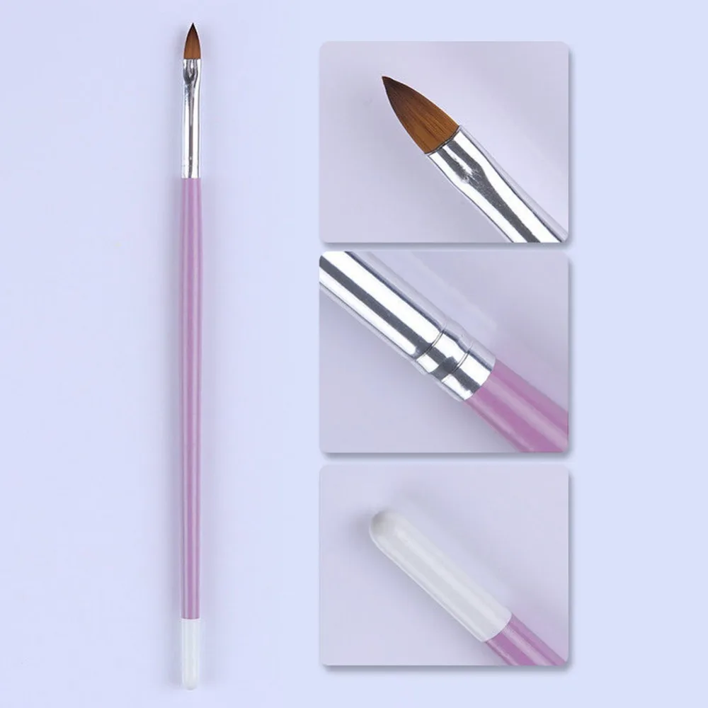 7 шт. маникюрная кисть для дизайна ногтей, набор для ультрафиолетовой обработки, розовая ручка, цветные наконечники, сделай сам, чертежный вкладыш, ручка для кутикулы#288326