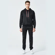 Мужской повседневный костюм свитер лямки с капюшоном ноги треники