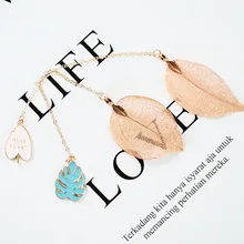 1 шт. Корея небольшой свежий металлический стиль бутик закладки в коробке пальмовый лист металлический лист Закладки брелок