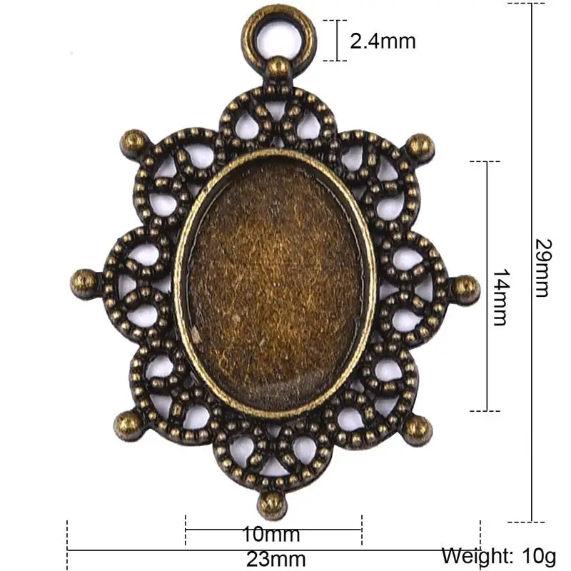 5 шт./лот Цинковый Сплав Кулон Кабошон Установка 10x14 мм плоское овальное гнездо для камня ожерелье под античную бронзу драгоценный камень база ювелирных изделий Компоненты - Цвет: No.23
