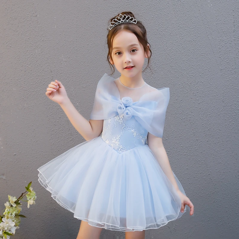 

Princess Prom Dress Embroidery Kids Pageant Dress for Birthday Ball Gown Shoulderless Flower Girl Dresses for Wedding Evening