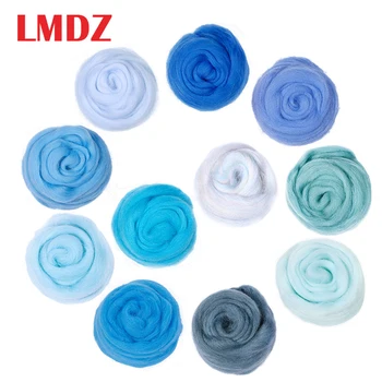 

LMDZ 1pcs 50g Blue Needle Felting Wool Natural Collection Soft Wool Fiber For Animal Sewing Projects Doll Needlework Felting