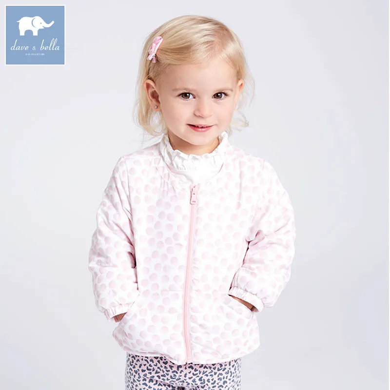 

dave bella spring infant baby girl fashion dots coats children cute high quality clothes