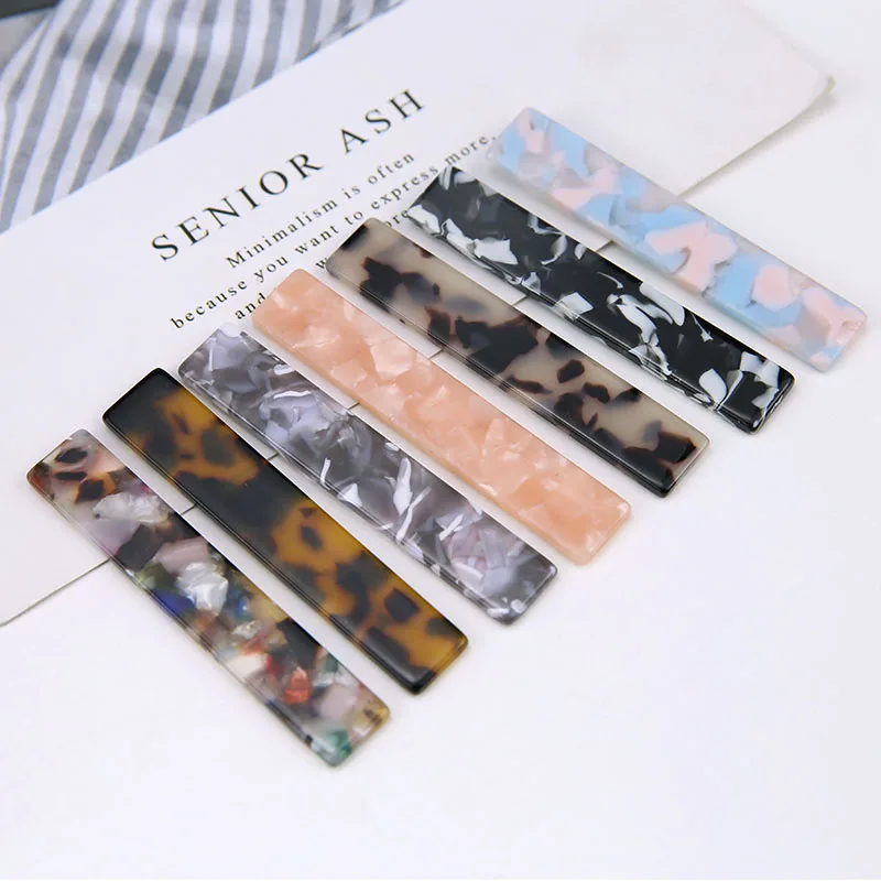 

Wholesale 40pcs/Lot 11*62mm Colorful Rectangle Shape DIy Jewelry Findings Acrylic Acetic Acid DIY Earring Accessories Material