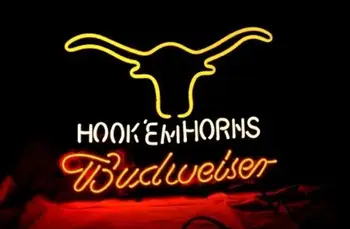 

Business Custom NEON SIGN board For NCAA College Football Longhorns Budweiser Tube BEER BAR PUB Club Shop Light Signs 16*14"