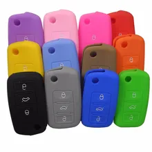 3 Buttons Silicone Car Key Cover Fit For VW Polo Passat B5 Golf 4 5 6 Jetta Mk6 Tiguan Golf CrossFox Plus Eos Scirocco Beetles