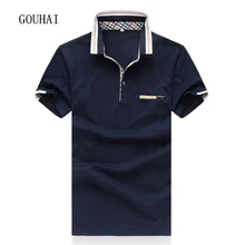 2017 Fashion Men Solid Polo Shirt Short Sleeve Casual Shirt Breathable Cotton Men Polo Shirts Breathable Plus Size M-4XL 5XL