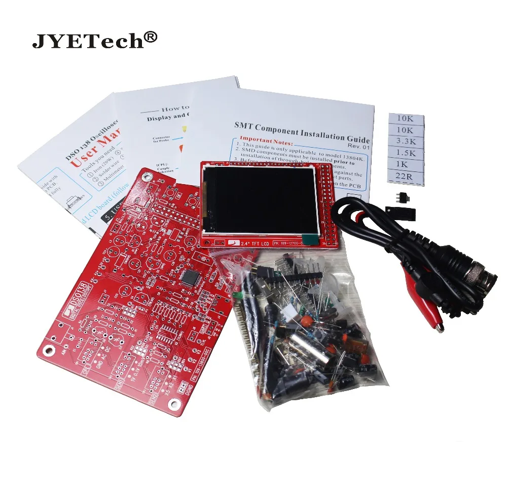 JYETech подлинный DSO138 2 4 TFT карманный осциллограф DIY Kit SMD запчасти не спаянные для
