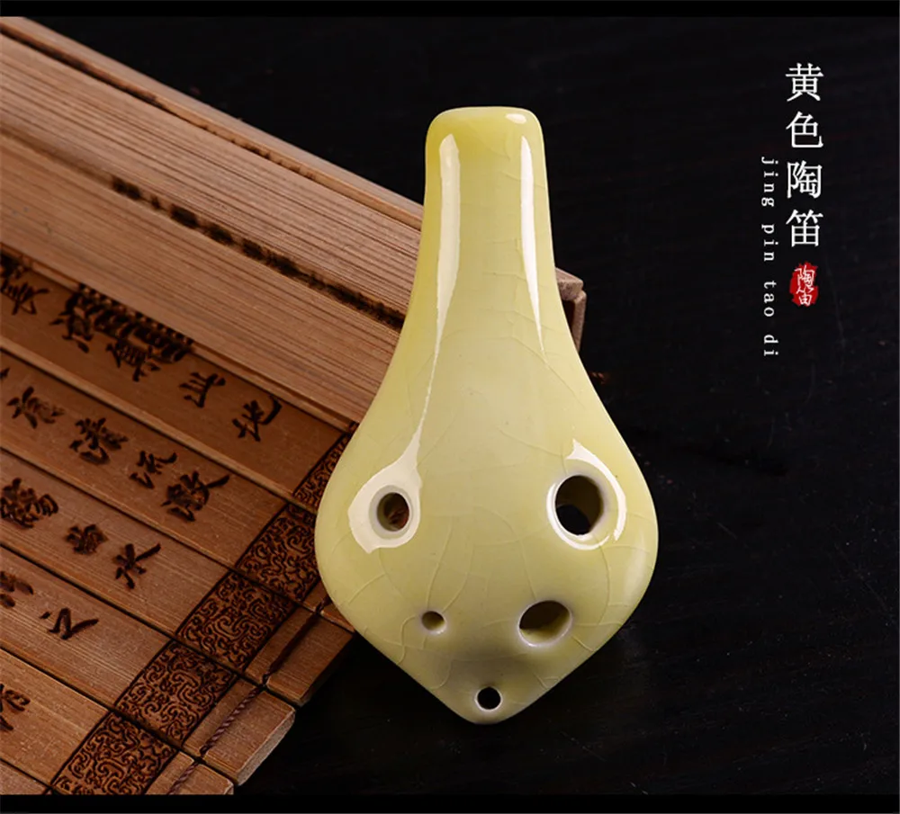 Ocarina Treble Sc 6 Hole Long Tube Ocarina Student Beginner Ocarina Musical Instrument to Send Music Lanyard