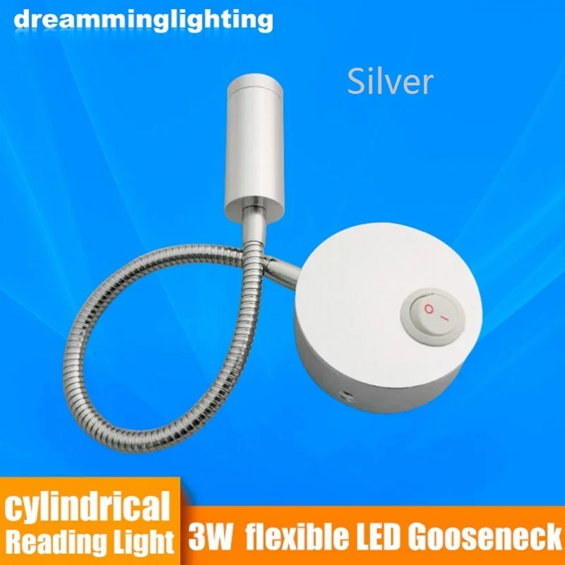 12v-LED-Silver-Switch-Cylindrical-Reading-Desk-Light