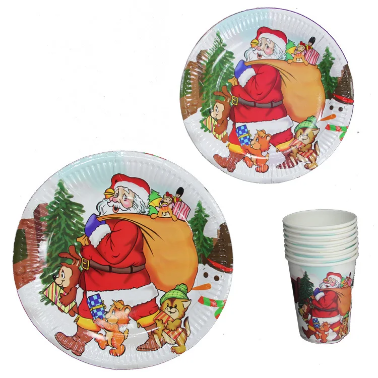 children's disposable tableware set Christmas party supplies christmas