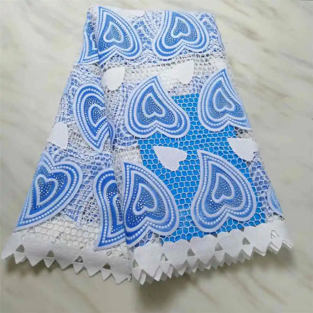 

Latest french net lace fabric 2019 african beaded lace fabric high quality guipure cord lace fabric for Wedding dress NX103z