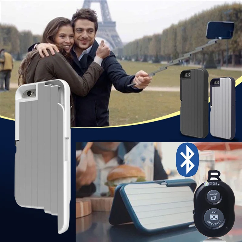 3 in 1 Selfie Stick Case for iPhone 6 6S plus Multifunction Foldable Extendable Aluminum Cover
