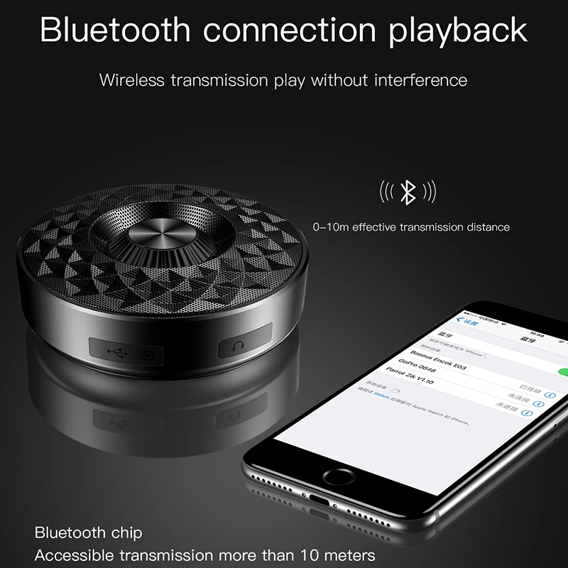 Baseus мини динамик портативный Bluetooth открытый водонепроницаемый Бас Звук спортивный музыкальный плеер 3D стерео Aux аудио беспроводной динамик
