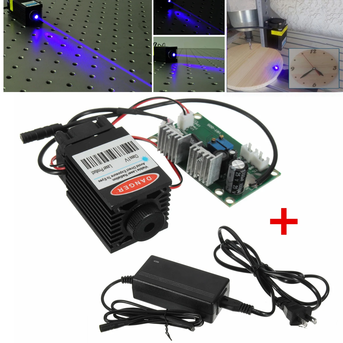 

450nm 445nm 2W 2000mW Blue Laser Module With TTL Driver board Heatsink For CNC Engraving DIY Laser Cutter Engraver